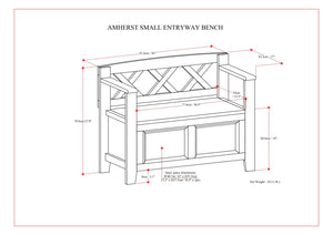 Amherst - Small Transitional Entryway Storage Bench