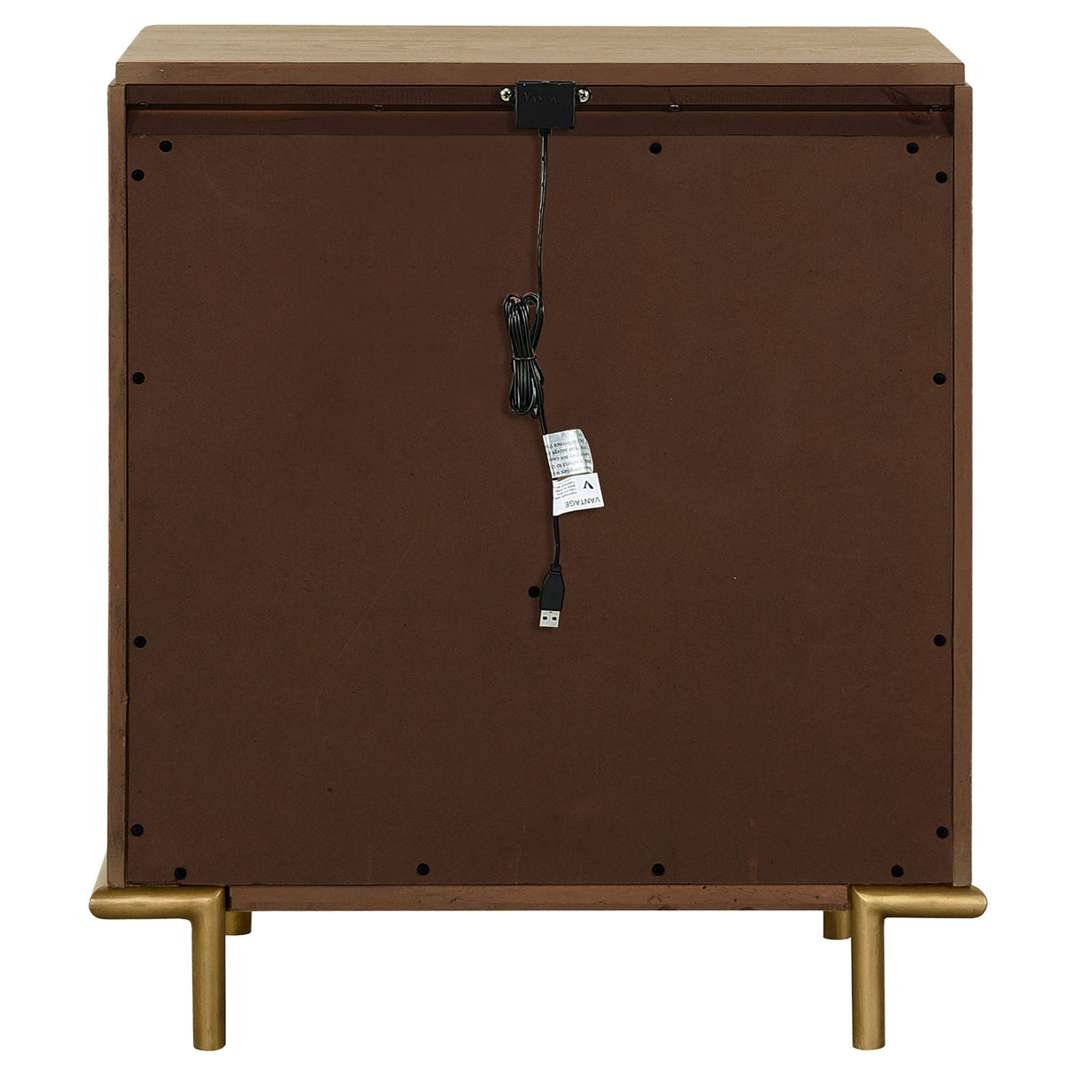 3 Drawer Nightstand With USB Ports - Brown