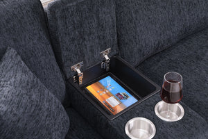 Lily - Sectional Sofa With Ottoman - Black