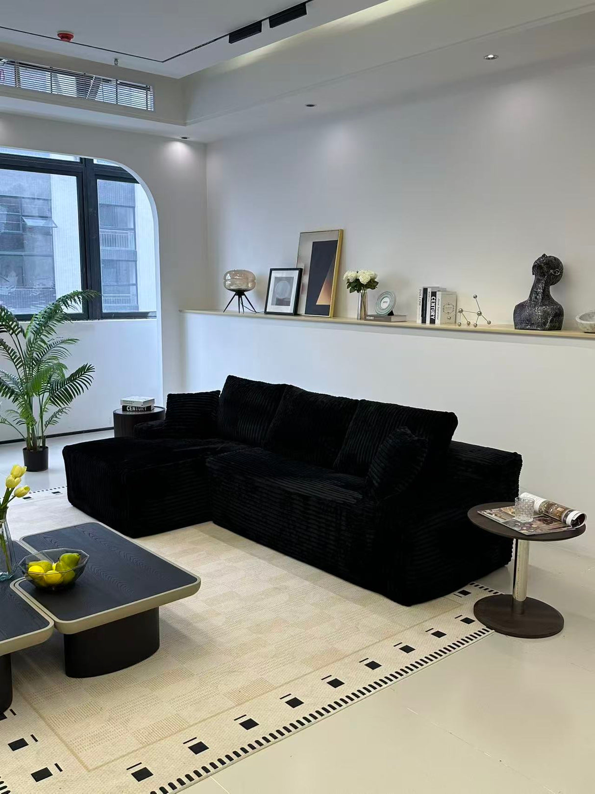 New 96" Frameless Boneless Soft Sofa, Cloud Sectional Couch with L-Shaped Chaise