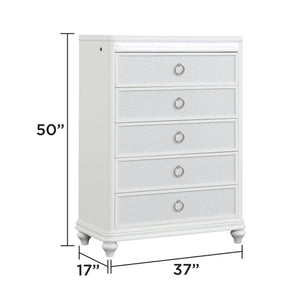 Abigale - 5 Drawer Chest With LED Lighting - White