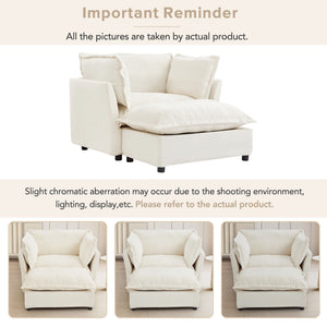 Modern Armchair Sofa With Movable Ottoman