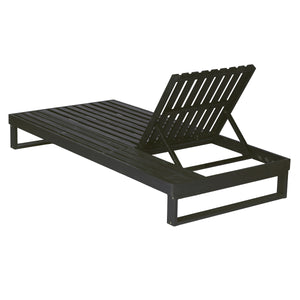 Black Acacia Wood Chaise Lounge