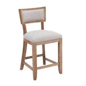 Upholstered Counter Height Bar Stools With Comfy Back (Set of 2)