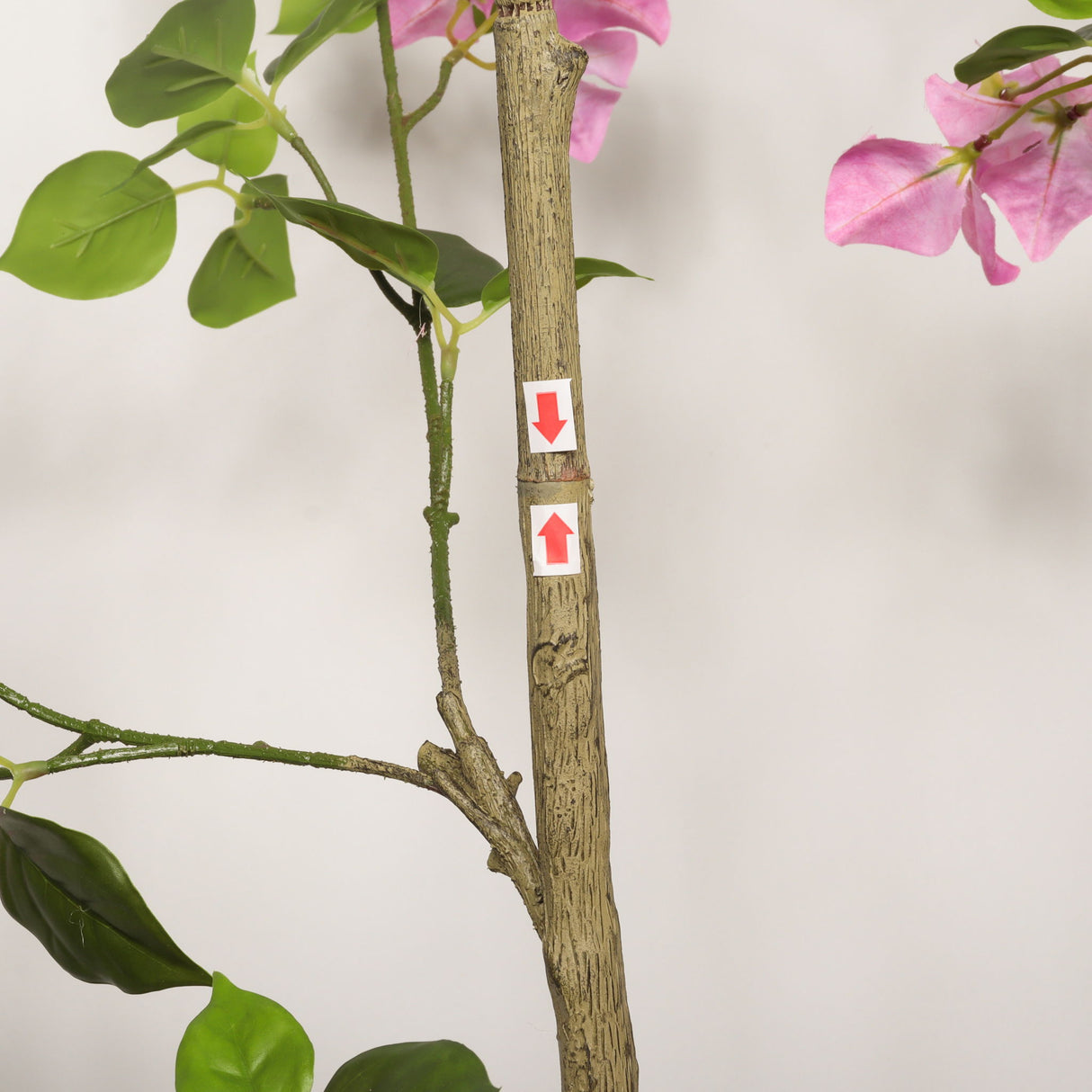 Artificial Bougainvillea Tree With Pot, Realistic Faux Flowering Plant Leaves And Blooms, Decor For Home Office - Green Leaves / Pink