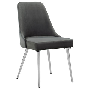 Padded Side Chair Of 2) With Upholstered Seat And Polished - Gray
