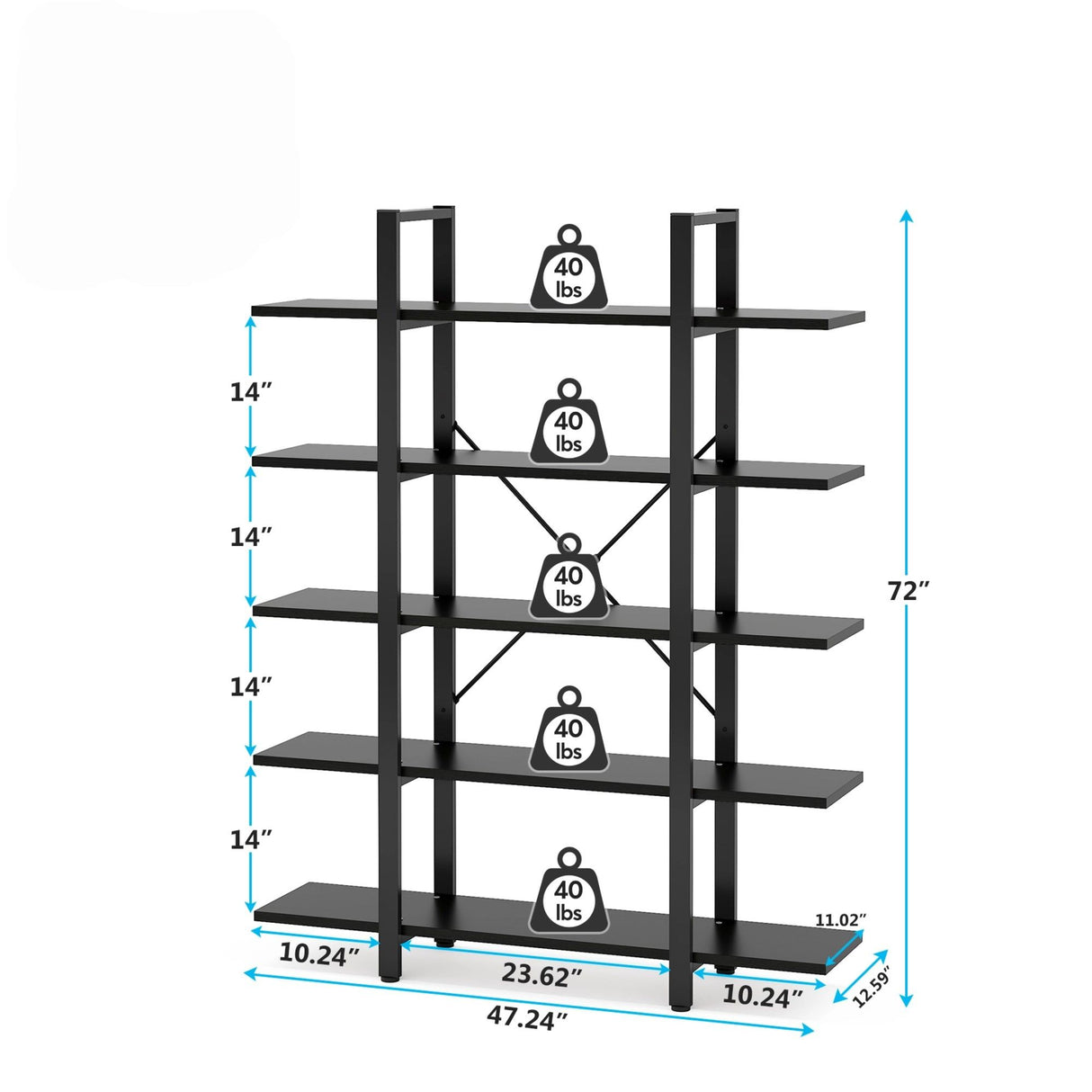 5 Tier Bookshelf For Home