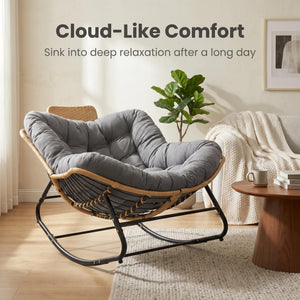 Papasan Rocking Chair - Outdoor & Indoor Oversized Lounge Chair