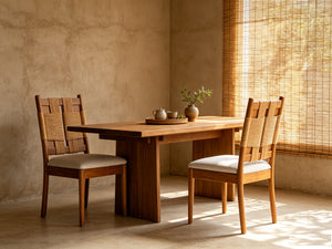 2-Piece Paper Rope Dining Chairs Set
