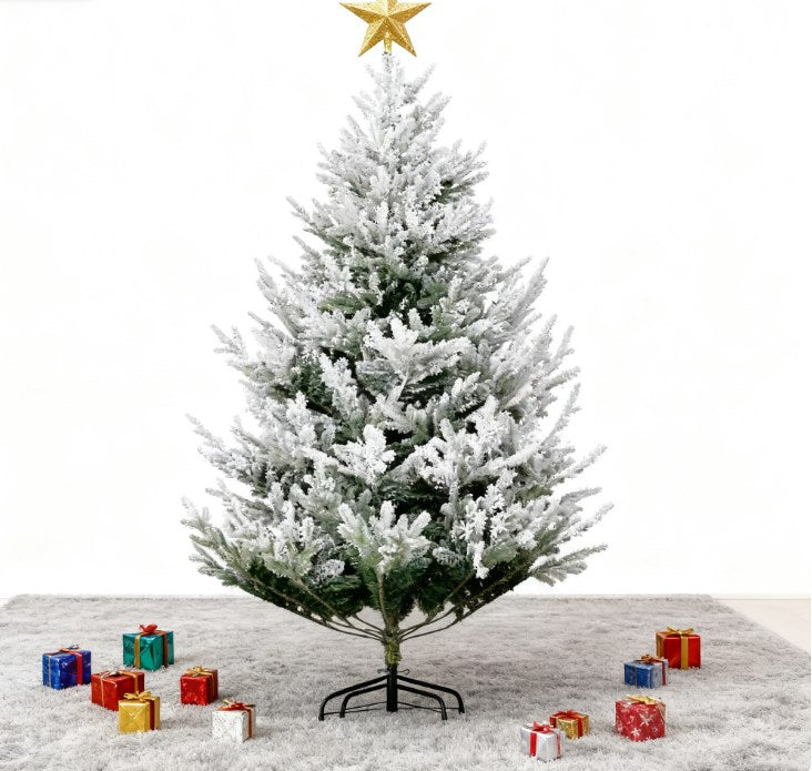 Flocked Hinged Christmas Tree