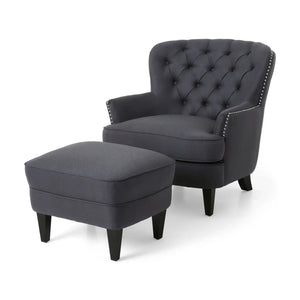 Enchante - Living Room Set With Tufted Back Club Chair And Ottoman - Best Buy Furniture