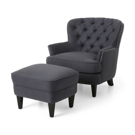 Enchante - Living Room Set With Tufted Back Club Chair And Ottoman - Best Buy Furniture