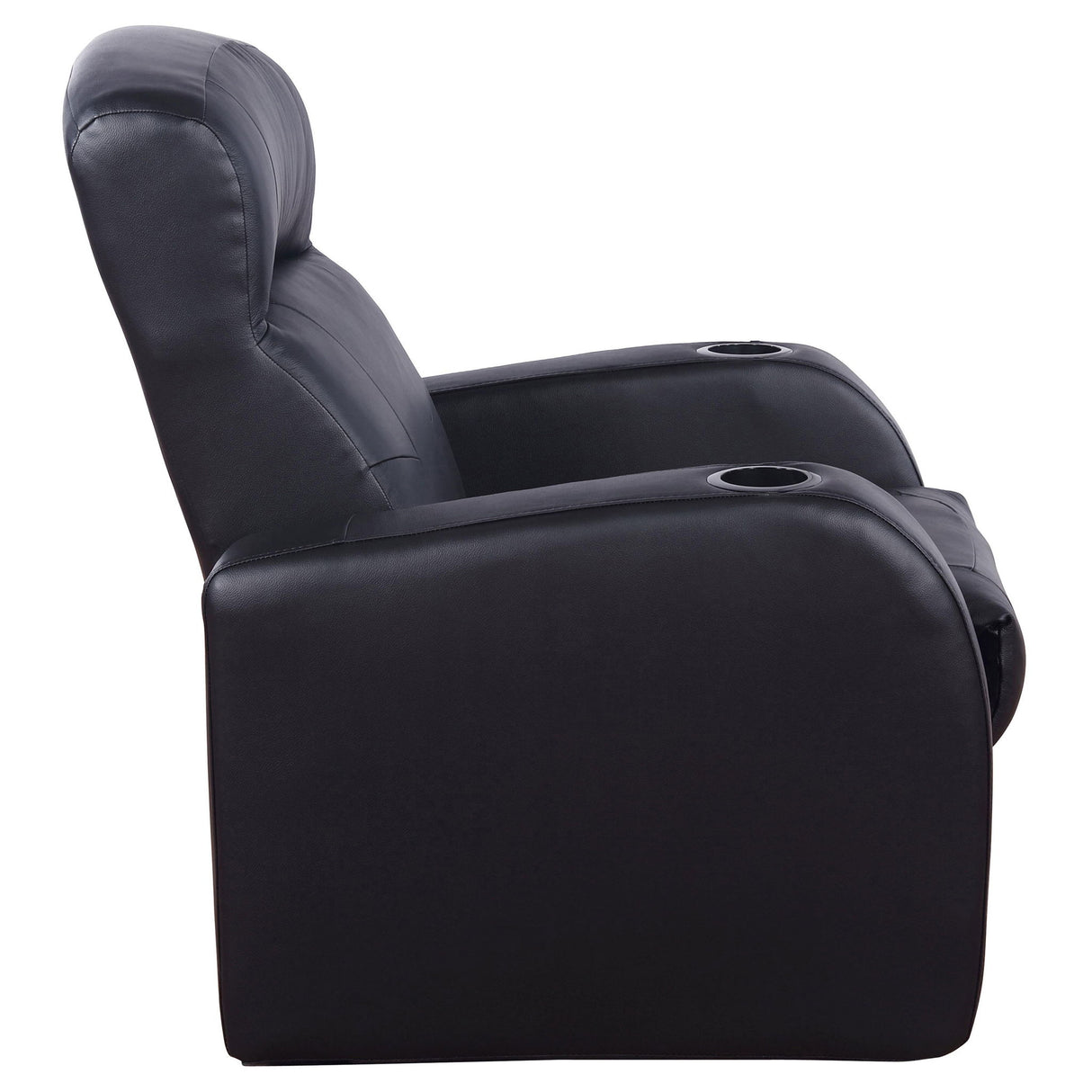 Upholstered Recliner With Cup Holder Comfort Lounge Chair - Black