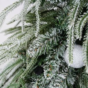 5FT Pre-Lit Spruce Snow Flocked Christmas Tree