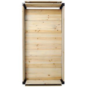 Raised Garden Bed With Metal Legs And Folding Storage Shelf