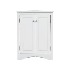 Triangle Bathroom Storage Cabinet With Adjustable Shelves, Freestanding Floor Cabinet For Home Kitchen
