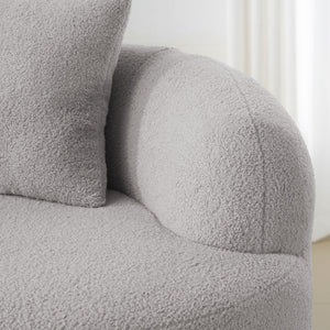Curved Loveseat Sofa With Round Armrest
