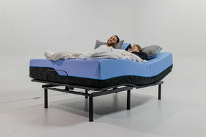 Refresh - 12" Flex Head Latex Foam Hybrid Mattress And Adjustable Base Bundle - Blue - King