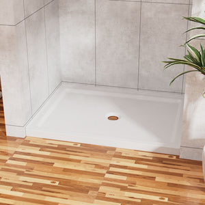 Shower Base Anti Slip Center Drain Single Threshold 32" X 48" - White