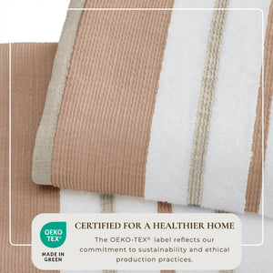 Decorative Cotton Stripe Bath Towel Set - Noelle Collection