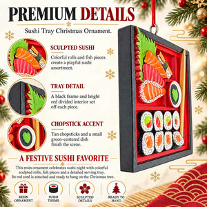 Japanese Sushi Bento Box With Chopsticks Resin Christmas Ornament