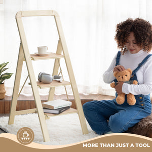 3 Step Ladder Folding Step Stool for Adults