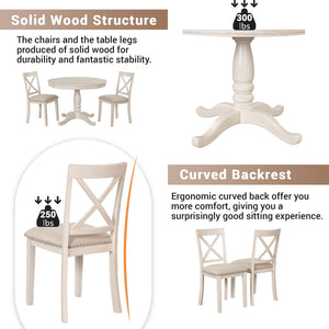 5 Piece Dining Room Set, Table And Chairs Set For 4 Persons