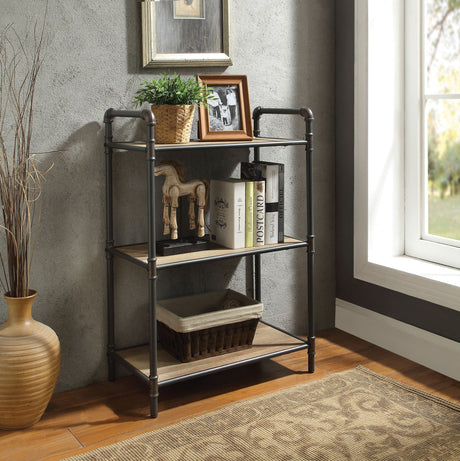 Itzel - Antique Bookshelf - Gray / Oak - Best Buy Furniture