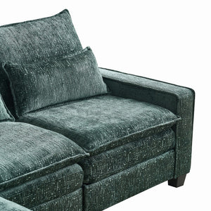 Modern Comfy L Shaped Sectional Sofa With Movable Ottoman