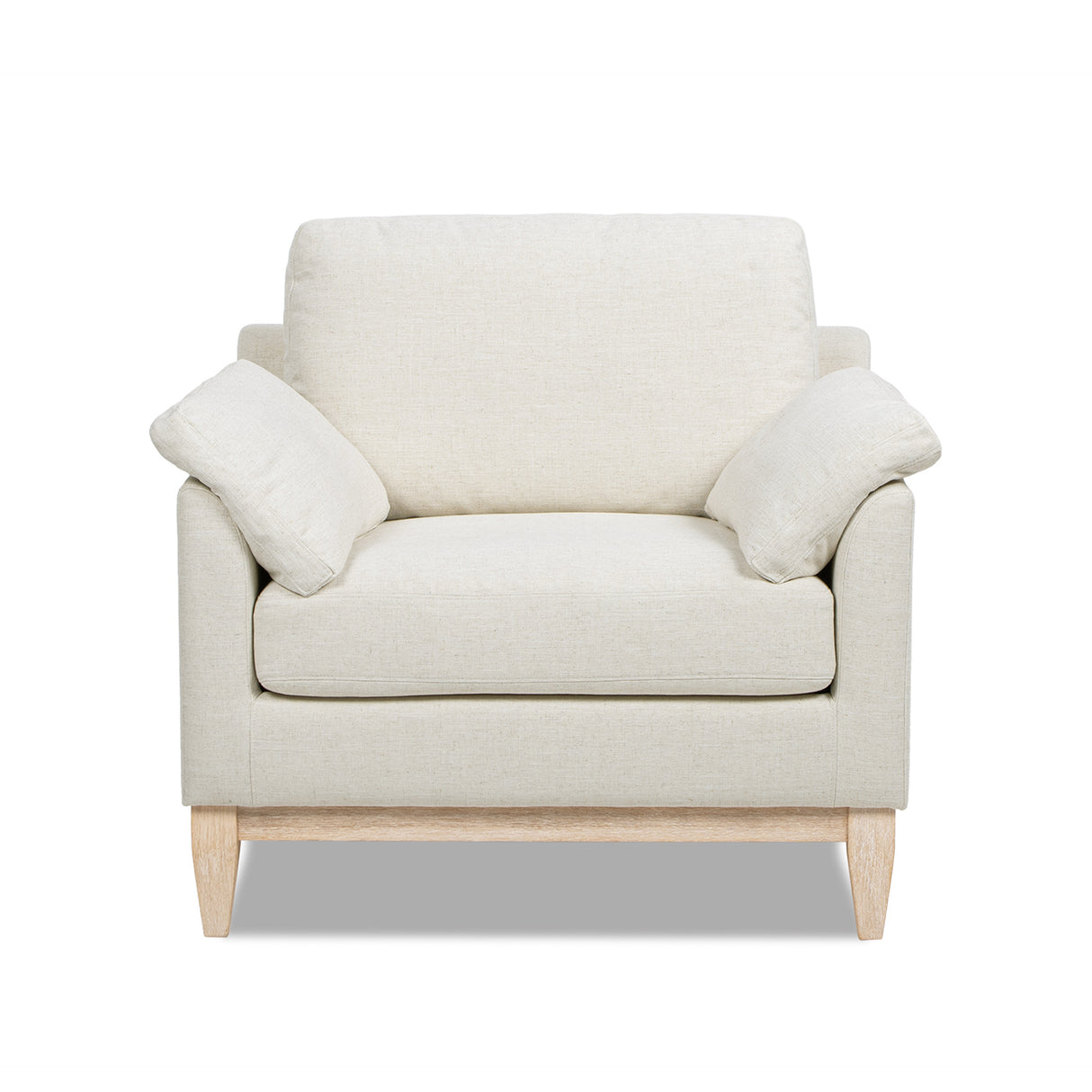 Pasadena 36" Wide Modern Farmhouse Accent Arm Chair Flax