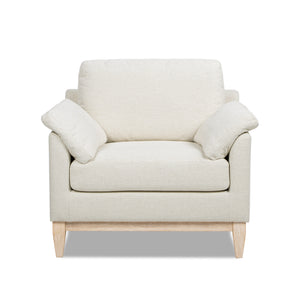 Pasadena 36" Wide Modern Farmhouse Accent Arm Chair Flax