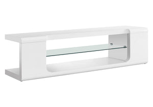 TV Stand, Console, Media Entertainment Center, Storage Shelves, Glossy Contemporary & Modern - White - Best Buy Furniture