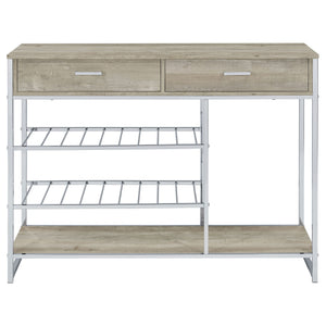 Ethel - 2 Drawer Home Bar Storage With Wine Rack - Oak