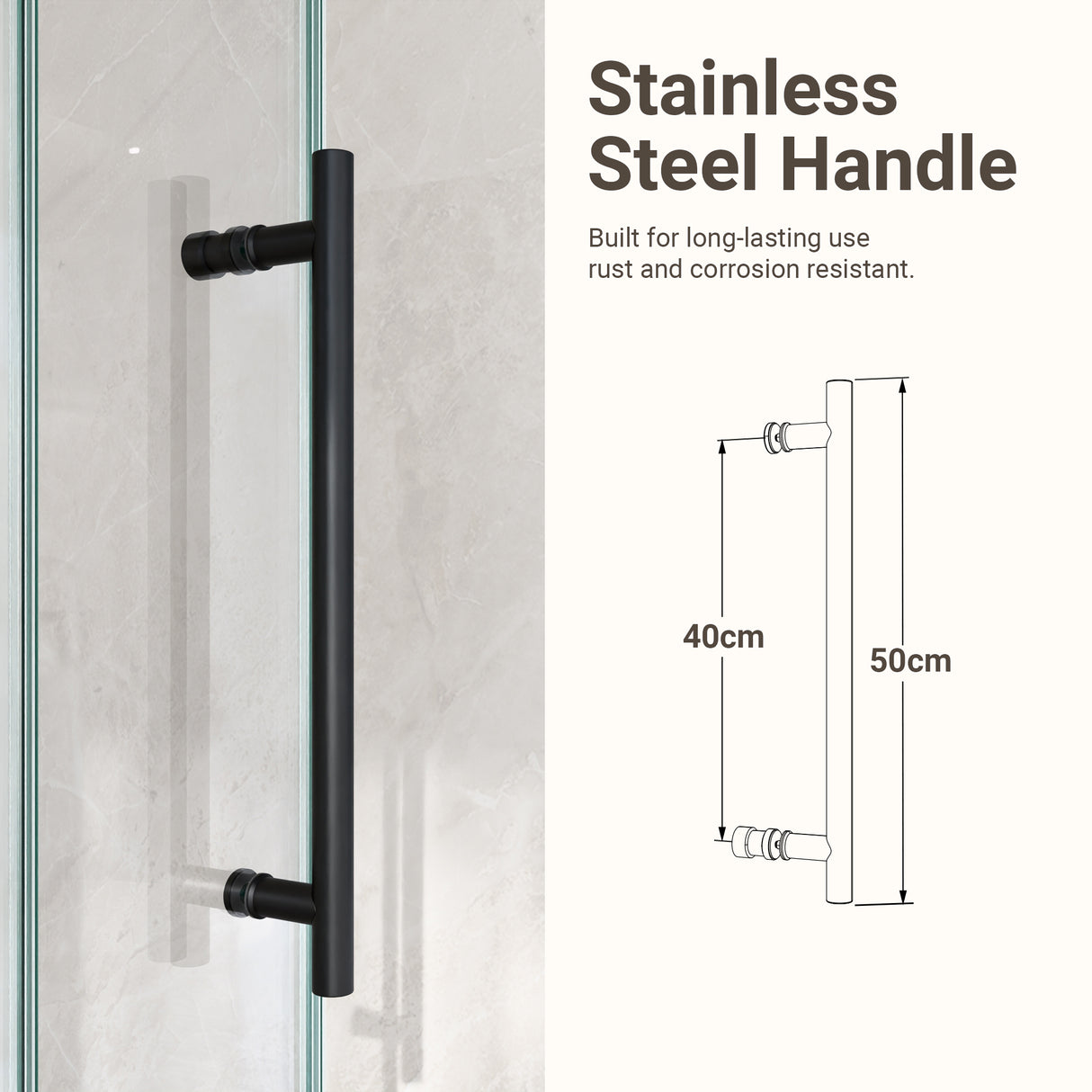 56-60"W x 72"H Frameless Single Sliding Shower Door