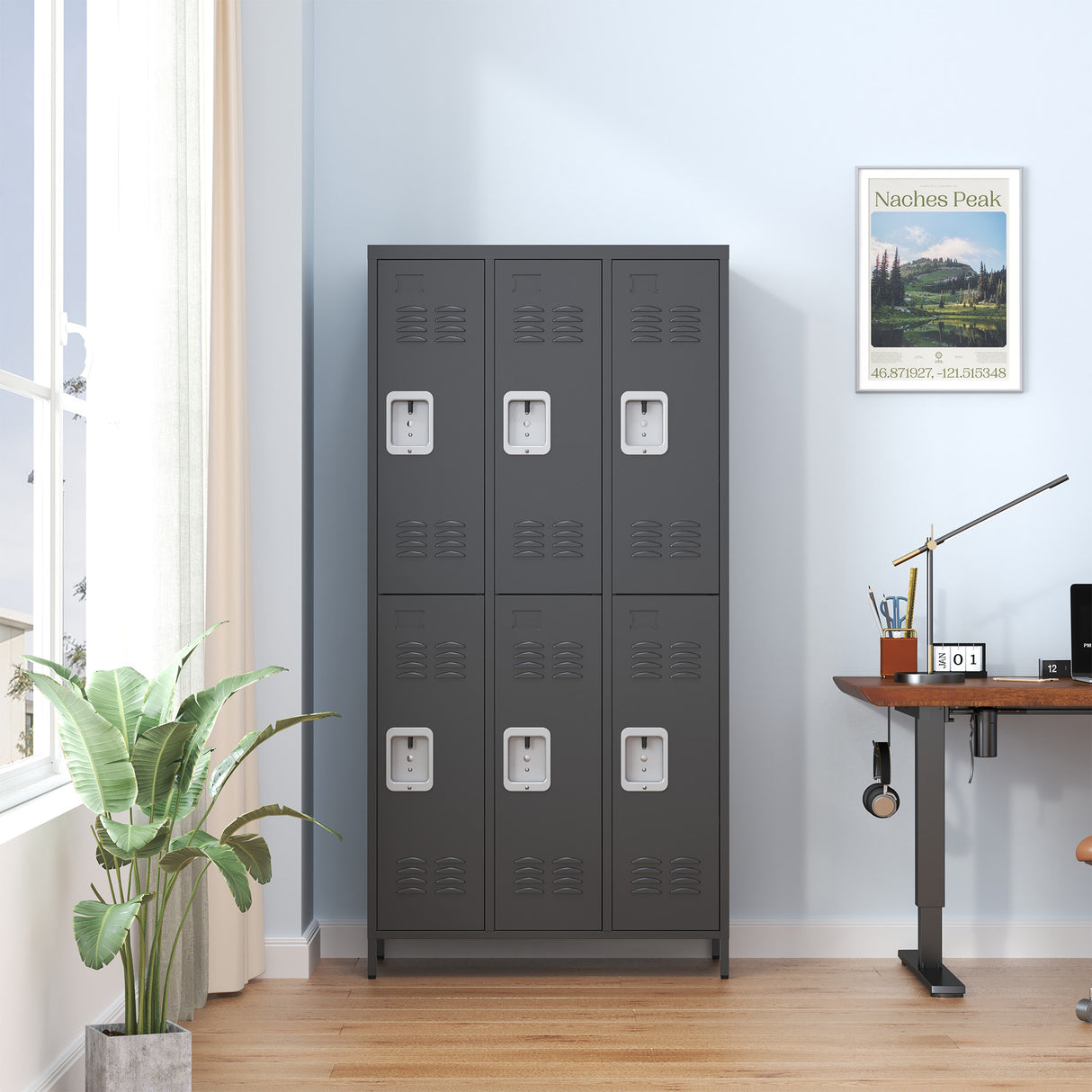 6 Door 72"H Metal Lockers with Lock