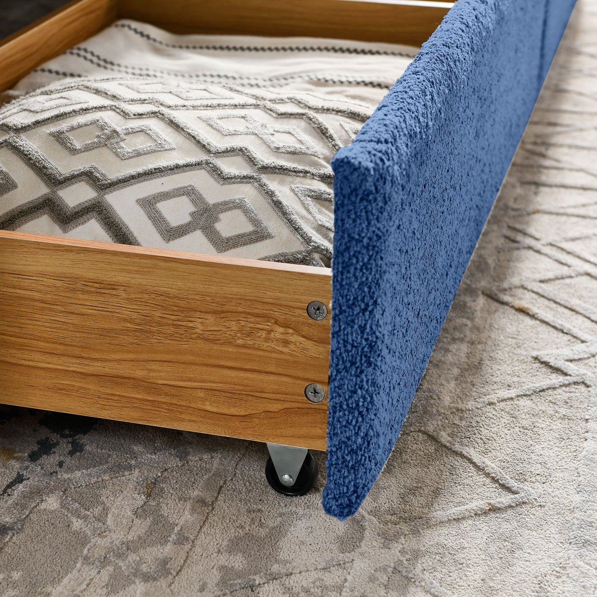 Upholstered Daybed & 2 Drawers
