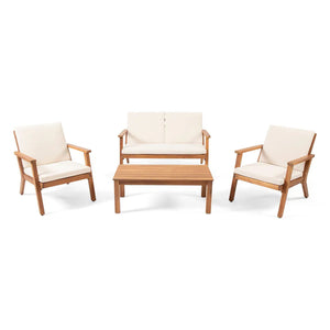 Avacyn - Outdoor Acacia Wood 4 Seater Chat Set With Cushions