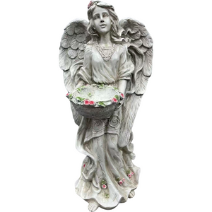 24.80" High Angel Figurine with Flower Basket