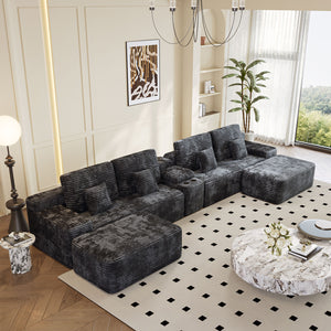 150'' Width 5-Piece Sectional Sofa with 2 Ottomans