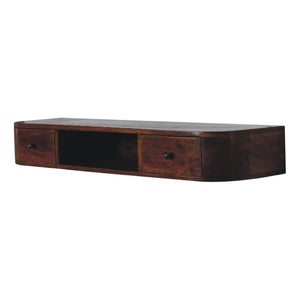 Solid Wood Lunar 2-Drawer Floating Console, 1 Open-slot