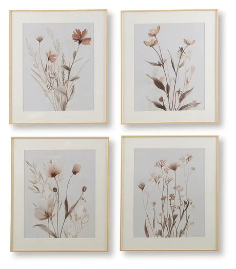 Chettings - Wall Art Set (Set of 4) - Beige / Gray / Blush - Best Buy Furniture