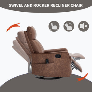 Brown Heat Massage Manual Recliner Chair