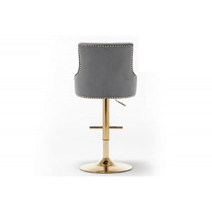 Adjustable Swivel Bar Stool With Nailhead Trim (Set of 2)