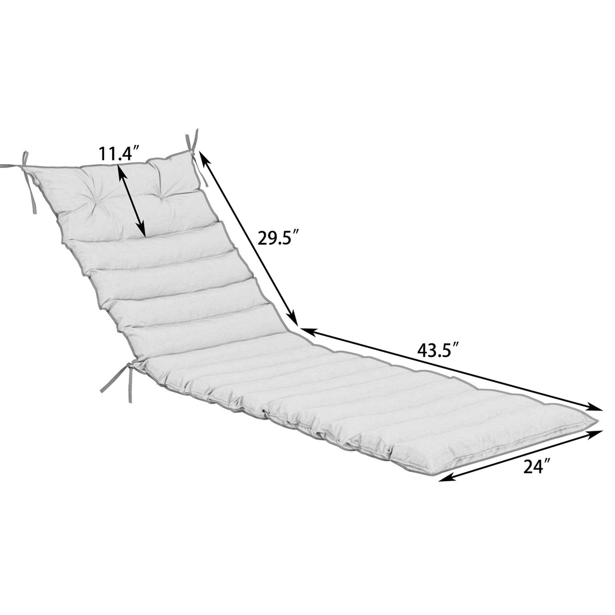 Outdoor Lounge Chair Cushion Replacement Set - Grey 2PC