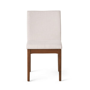 5 Piece Dining Set With Table And Upholstered Chairs - Light Beige / Walnut