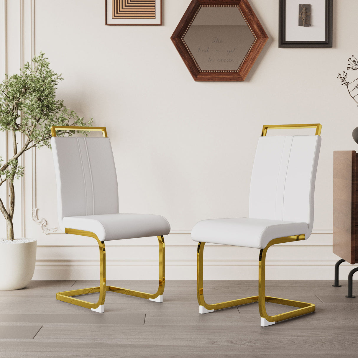 Side Dining Room Chair, Padded Seat High Back
