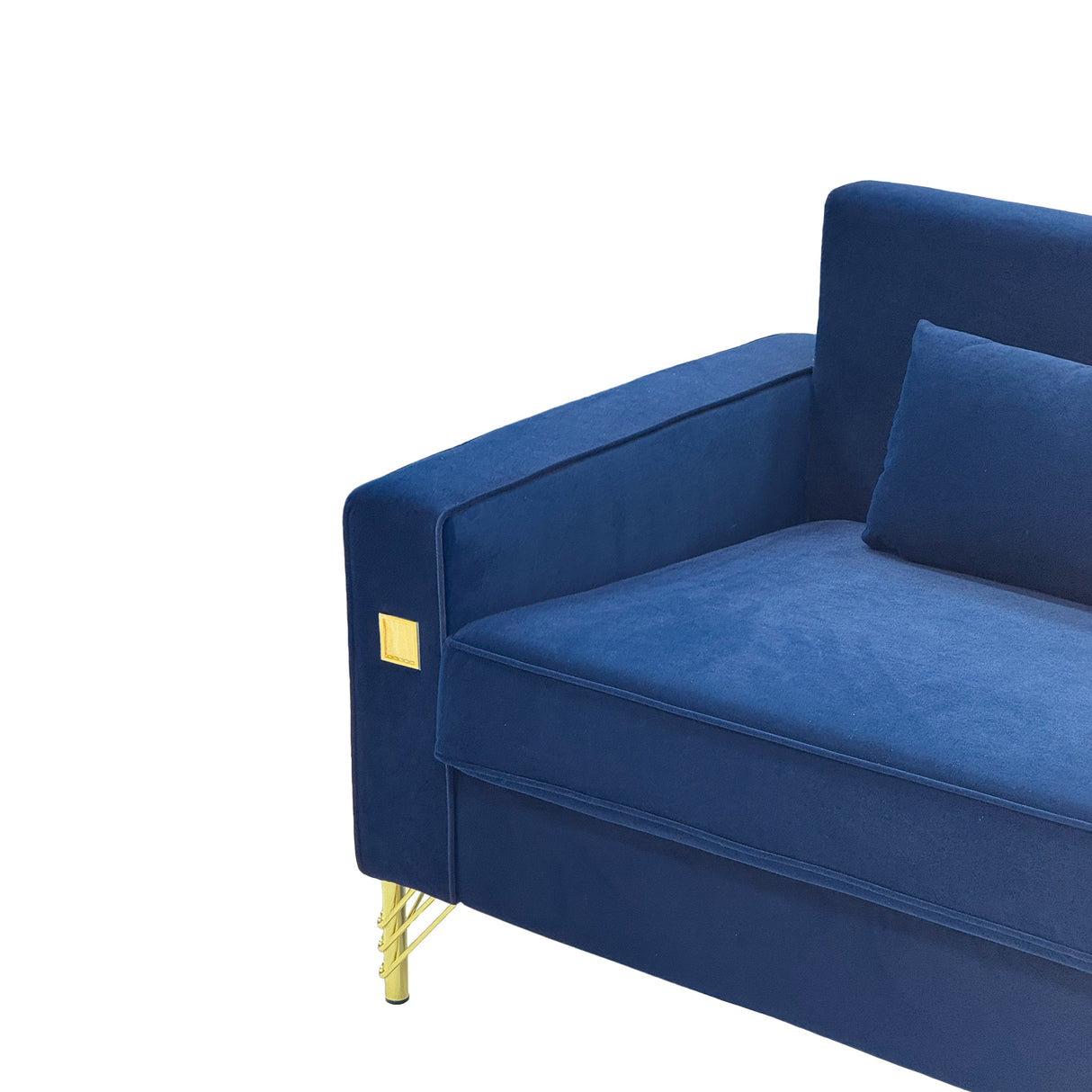 Royal Blue Velvet 2-Piece Sofa Set