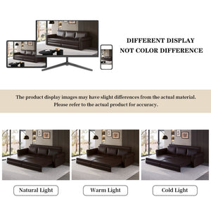 3 In 1 Convertible Sleeper Sofa With Nailhead Trim & Rolled Arm