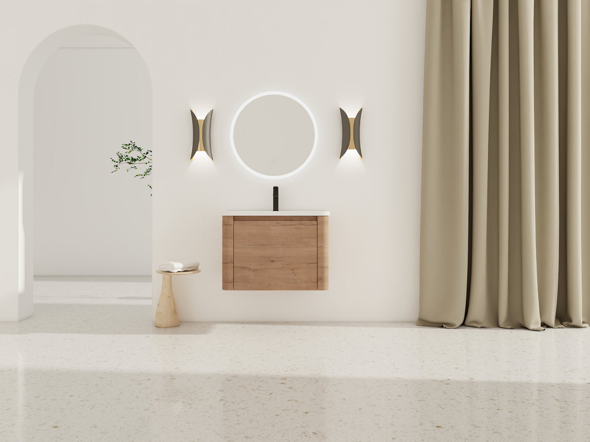 28'' Wall-Mounted Bathroom Vanity with Ceramic Sink