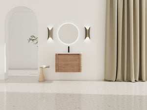 28'' Wall-Mounted Bathroom Vanity with Ceramic Sink